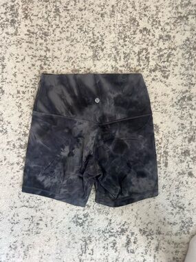 lululemon athletica Black Tie-Dye Align Bike Shorts